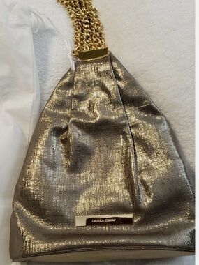 Ivanka Trump Vivian Metallic Bronze Gold Chain Evening Bag